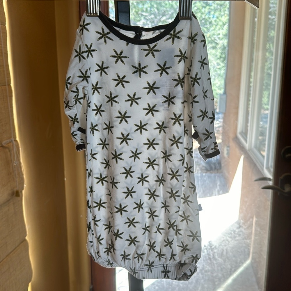 Kickee Pants Bamboo Print Layette Gown Size Newborn